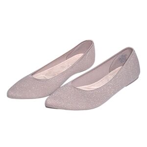 Old Navy Soft - Knit Pointed Toe Ballet Flats Nude Shimmer Finish US Size 9.5